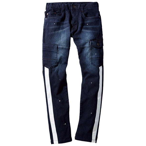 JAWIN 52902 ストレッチデニムノータックカーゴパンツ【秋冬】 商品コード：JC-52902 色：インディゴ(一覧表示用)