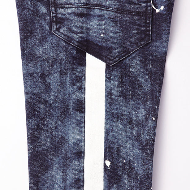 JAWIN 52902 ストレッチデニムノータックカーゴパンツ【秋冬】 商品コード：JC-52902 ホワイトラインプリント