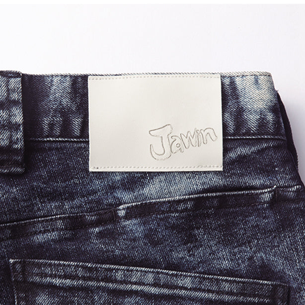 JAWIN 52902 ストレッチデニムノータックカーゴパンツ【秋冬】 商品コード：JC-52902 革ラベル