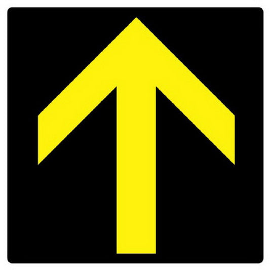矢印ステッカー 黒地黄 矢印