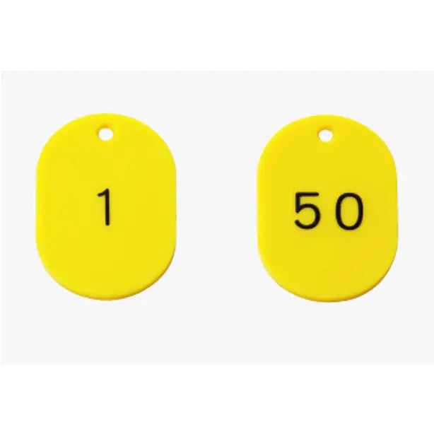 番号札 45×30 黄 1~50 50枚組