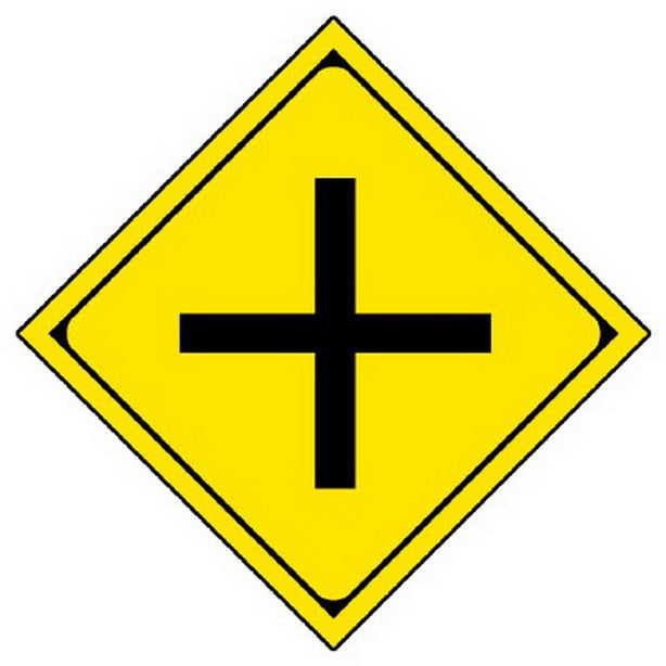 警戒標識 201-A +型道路交差点
