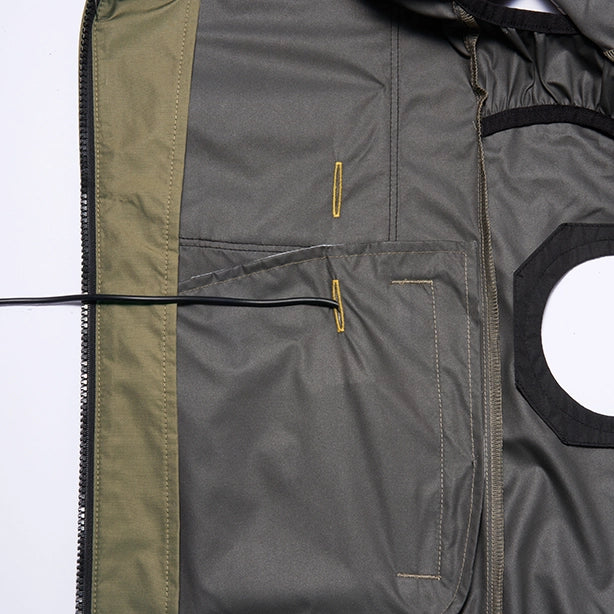 メーカー:ATACKBASE 品名&品番:ATACKBACE ATC-7700 The tough 空調風神服 チタンフードベストコンプリートセット バッテリーケーブルコードホール