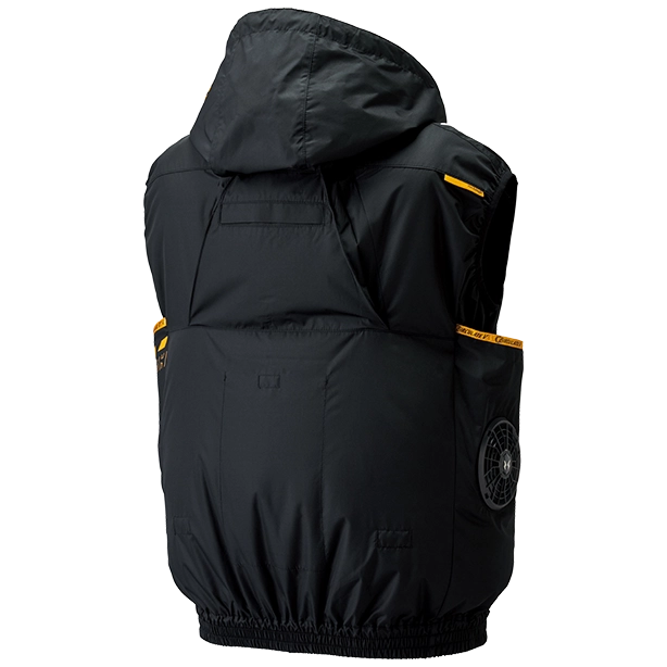 メーカー:ATACKBASE 品名&品番:ATACKBACE ATC-7700 The tough 空調風神服 チタンフードベストコンプリートセット カラー:ブラック(バックスタイル)