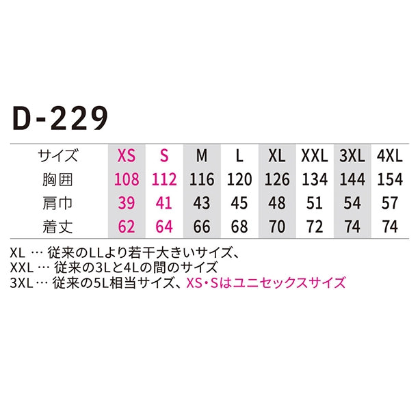 メーカー:CO_COS 品名&品番:Dickies CC-D-229 日傘遮熱®ベストコンプリートセット サイズ表