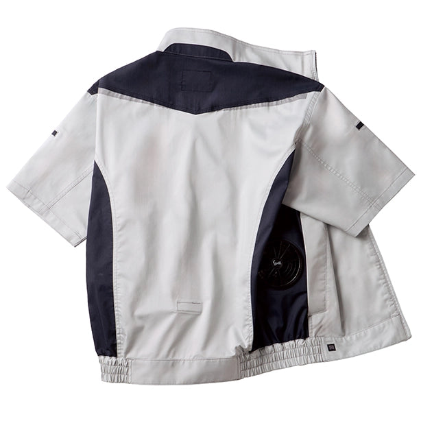 メーカー:TAKAYA WARK WEAR 品名&品番:TAKAYA WARK WEAR TA-TW-K275 空調服® 半袖ジャケット カラー:シルバー(バックスタイル)