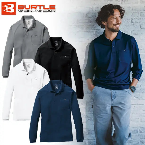 メーカー:BURTLE 品名&品番:BURTLE BTL-165 長袖ポロシャツ【ユニセックス】(オプション表示用) 