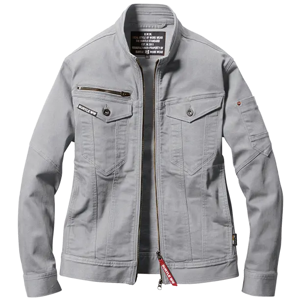 メーカー:BURTLE 品名&品番:BURTLE BTL-5001 ジャケット【ユニセックス】(一覧表示用)  カラー：アッシュグレー