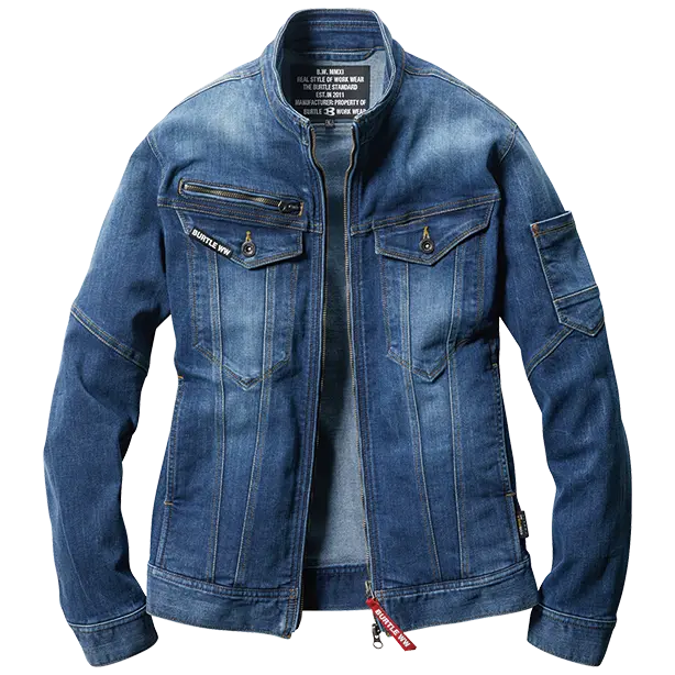 メーカー:BURTLE 品名&品番:BURTLE BTL-5001 ジャケット【ユニセックス】(一覧表示用)  カラー：インディゴ