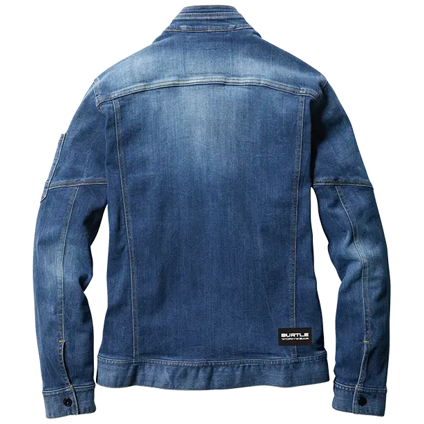 メーカー:BURTLE 品名&品番:BURTLE BTL-5001 ジャケット【ユニセックス】 カラー：インディゴ(バックスタイル)
