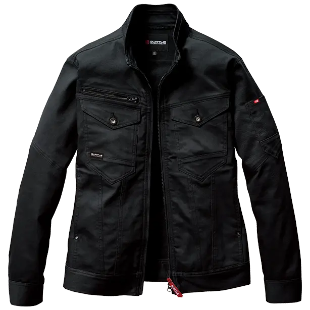 メーカー:BURTLE 品名&品番:BURTLE BTL-5021 ジャケット【ユニセックス】(オプション表示用)  カラー：ブラック