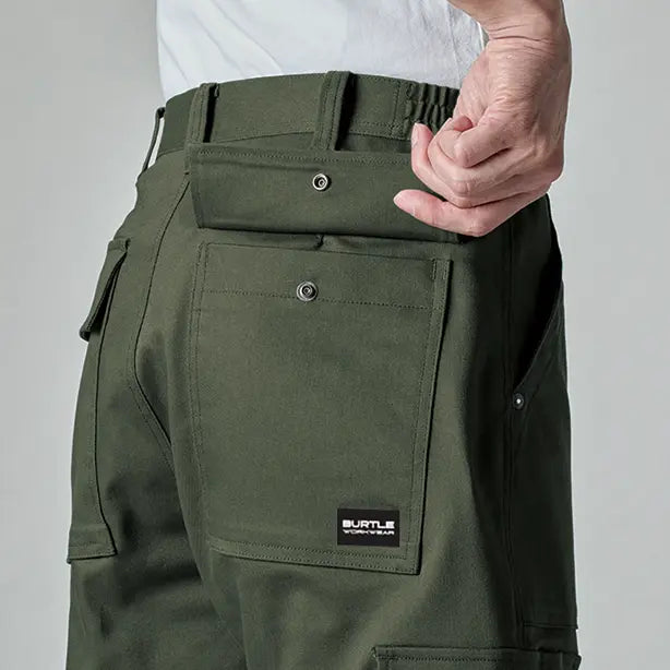 メーカー:BURTLE 品名&品番:BURTLE BTL-5023 ワイドカーゴパンツ【ユニセックス】 後ろポケット