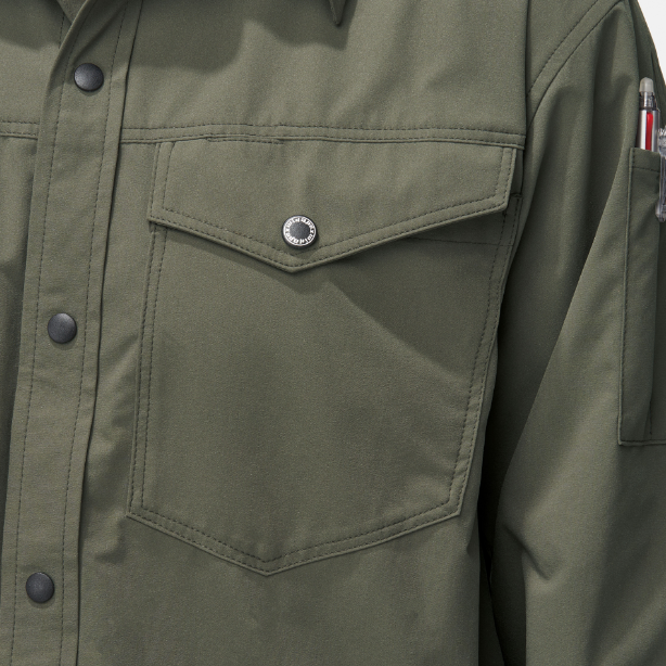 メーカー:ATACKBASE 品名&品番:ATACK BASE ATC-29016 制電防止ストレッチシャツ APEXWIN 左胸フラップポケット