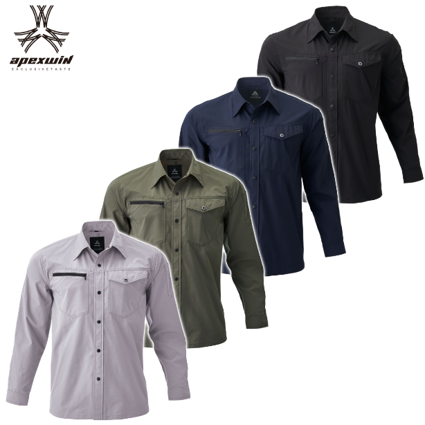 メーカー:ATACKBASE 品名&品番:ATACK BASE ATC-29016 制電防止ストレッチシャツ APEXWIN(一覧表示用) 