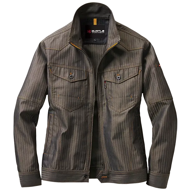 メーカー:BURTLE 品名&品番:BURTLE BTL-1501 ジャケット【ユニセックス】(一覧表示用)  カラー：ブラウン（ヘリンボーン）