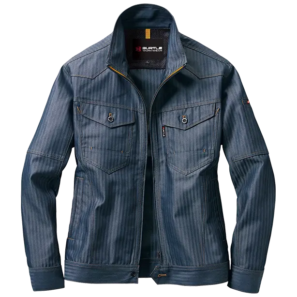 メーカー:BURTLE 品名&品番:BURTLE BTL-1501 ジャケット【ユニセックス】(一覧表示用)  カラー：インディゴ（ヘリンボーン）