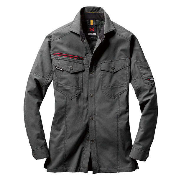 メーカー:BURTLE 品名&品番:BURTLE BTL-7045 長袖シャツ【ユニセックス】(オプション表示用)  カラー：オリーブグレー