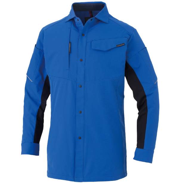 メーカー:CO_COS 品名&品番:CO-COS CC-A-7068 秋冬最強のびのびストレッチ長袖シャツ ANDARESCHIETTI【通年】(一覧表示用)  カラー:ブルー(ブラック)