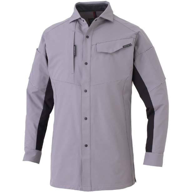 メーカー:CO_COS 品名&品番:CO-COS CC-A-7068 秋冬最強のびのびストレッチ長袖シャツ ANDARESCHIETTI【通年】(オプション表示用)  カラー:グレー(ブラック)