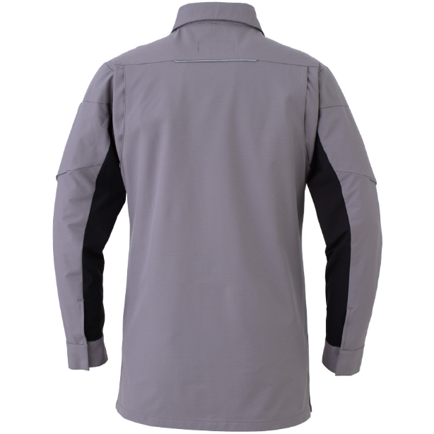 メーカー:CO_COS 品名&品番:CO-COS CC-A-7068 秋冬最強のびのびストレッチ長袖シャツ ANDARESCHIETTI【通年】 カラー:グレー(ブラック)(バックスタイル)