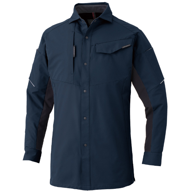 メーカー:CO_COS 品名&品番:CO-COS CC-A-7068 秋冬最強のびのびストレッチ長袖シャツ ANDARESCHIETTI【通年】(オプション表示用)  カラー:ネイビー(ブラック)