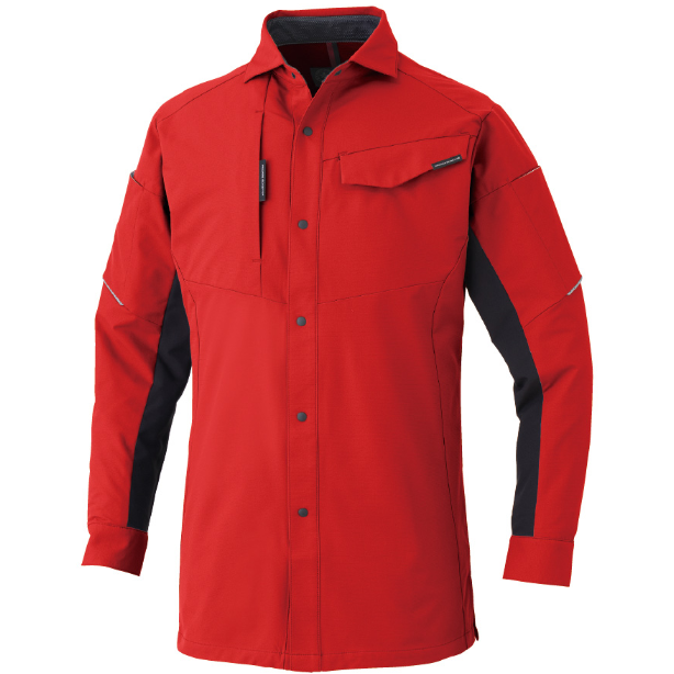 メーカー:CO_COS 品名&品番:CO-COS CC-A-7068 秋冬最強のびのびストレッチ長袖シャツ ANDARESCHIETTI【通年】(オプション表示用)  カラー:レッド(ブラック)