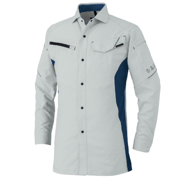 メーカー:CO_COS 品名&品番:CO-COS CC-AE-8098 秋冬SDGsサステナブル長袖シャツ【通年】(オプション表示用)  カラー:シルバー