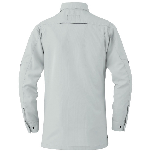 メーカー:CO_COS 品名&品番:CO-COS CC-AE-8098 秋冬SDGsサステナブル長袖シャツ【通年】 カラー:シルバー(バックスタイル)