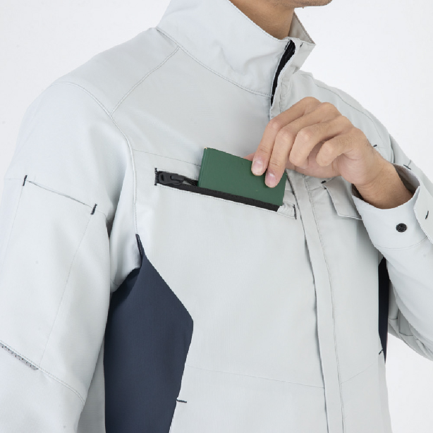 メーカー:CO_COS 品名&品番:CO-COS CC-AE-8190 秋冬SDGsサステナブル裏綿ブルゾン 右胸ファスナーポケット