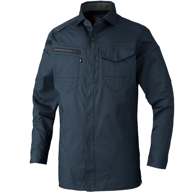 メーカー:CO_COS 品名&品番:CO-COS CC-AG-3088 秋冬ストレッチ長袖シャツ ANDARESCHIETTI×GLADIATOR【通年】(一覧表示用)  カラー:ネイビー