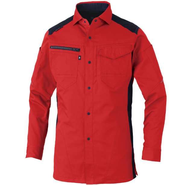 メーカー:CO_COS 品名&品番:CO-COS CC-AG-3088 秋冬ストレッチ長袖シャツ ANDARESCHIETTI×GLADIATOR【通年】(オプション表示用)  カラー:レッド（ブラック）