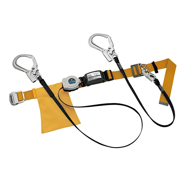 メーカー:タニザワ 品名&品番:胴ベルト型墜落制止用器具【ダブルランヤードセット/巻取式/ロープ式】 [ST565-S-TS1AW タニザワ](一覧表示用)  カラー:イエロー