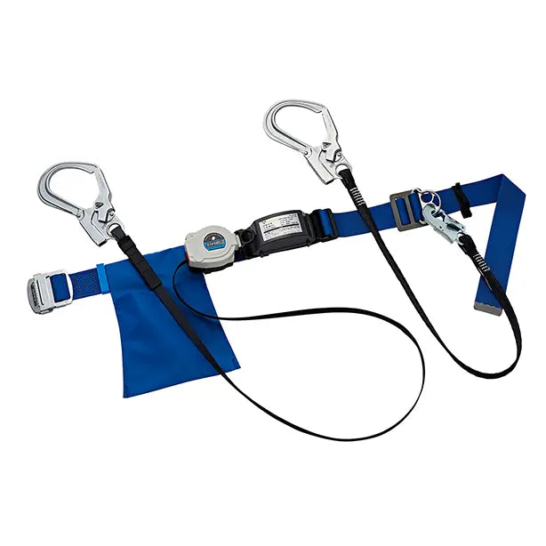 メーカー:タニザワ 品名&品番:胴ベルト型墜落制止用器具【ダブルランヤードセット/巻取式/ロープ式】 [ST565-S-TS1AW タニザワ](オプション表示用)  カラー:ブルー
