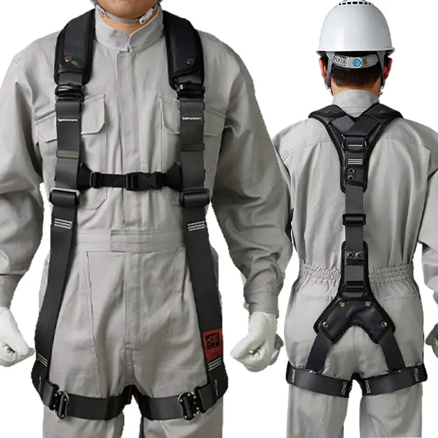 メーカー:タニザワ 品名&品番:フルハーネス型墜落制止用器具 輝Ⅱ [パッド付][ST574AD タニザワ](オプション表示用)  カラー:ブラック(胴ベルトなし)