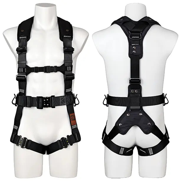 メーカー:タニザワ 品名&品番:フルハーネス型墜落制止用器具 輝Ⅱ [パッド付][ST574AD タニザワ](一覧表示用)  カラー:ブラック(ワンタッチバックル)