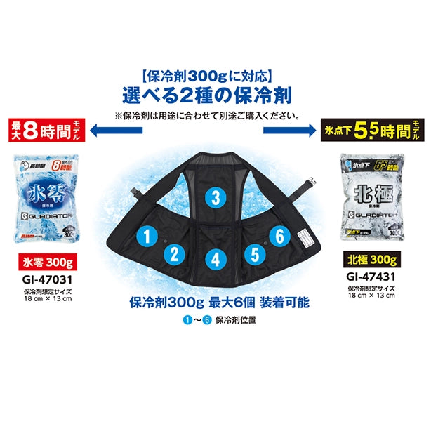 メーカー:CO_COS 品名&品番:CO-COS GI-479 -10℃北極アイスベストセット【保冷剤300g】 VOLTCOOL®×GLADIATOR Point説明