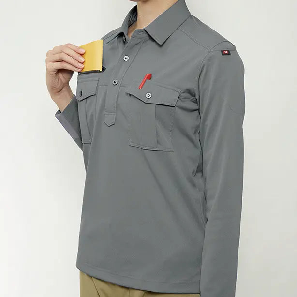 メーカー:BURTLE 品名&品番:BURTLE BTL-705 長袖シャツ【ユニセックス】 収納ポケット