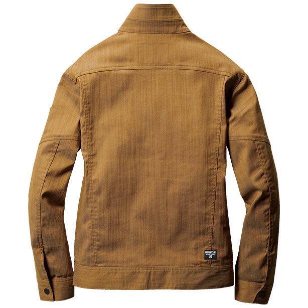 メーカー:BURTLE 品名&品番:BURTLE BTL-1811 春夏長袖ジャケット【ユニセックス】 カラー：アーバンブラウン(バックスタイル)