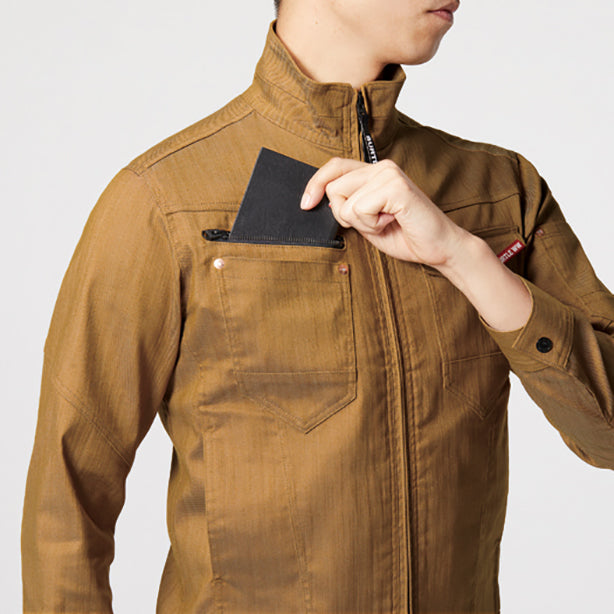 メーカー:BURTLE 品名&品番:BURTLE BTL-1811 春夏長袖ジャケット【ユニセックス】 右胸ファスナーポケット