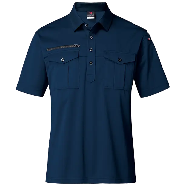 メーカー:BURTLE 品名&品番:BURTLE BTL-707 半袖ポロシャツ【ユニセックス】(一覧表示用)  カラー：ネイビー