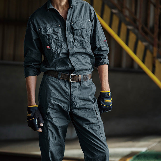 メーカー:BURTLE 品名&品番:BURTLE BTL-8093 長袖シャツ 着用イメージ（男性）
