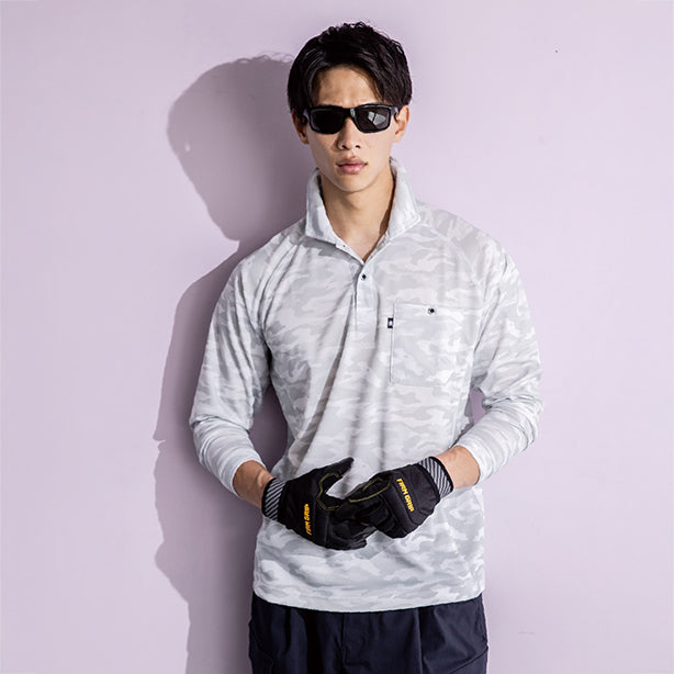 メーカー:CO_COS 品名&品番:CO-COS CC-AS-1758 リラックスフィット長袖ポロシャツ ANDARESCHIETTI【通年】 着用イメージ男性