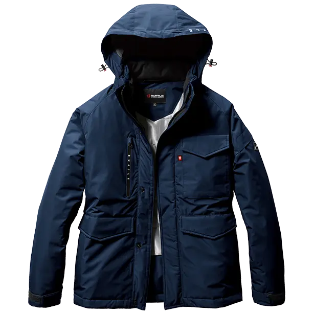 メーカー:BURTLE 品名&品番:BURTLE BTL-7620 防水防寒ジャケット【ユニセックス】(オプション表示用)  カラー：ネイビー