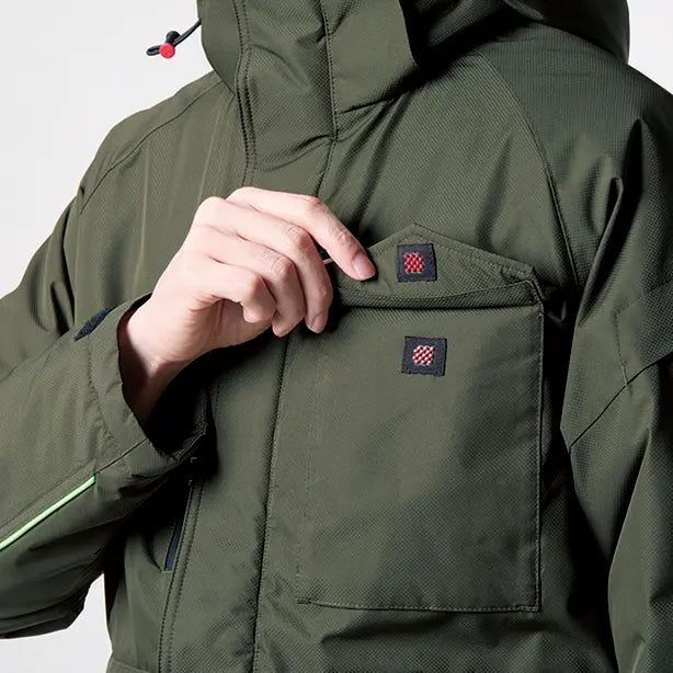 メーカー:BURTLE 品名&品番:BURTLE BTL-7620 防水防寒ジャケット【ユニセックス】 左胸ポケット