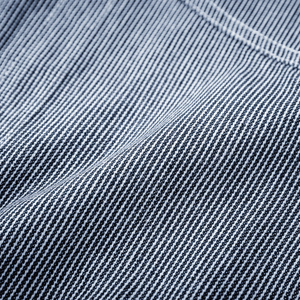 メーカー:GRACEENGINEER'S 品名&品番:GRACE ENGINEER'S SK-GE-105H 親子で揃うヒッコリーツナギ(キッズサイズあり) 生地拡大