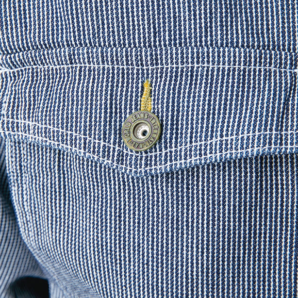 メーカー:GRACEENGINEER'S 品名&品番:GRACE ENGINEER'S SK-GE-105H 親子で揃うヒッコリーツナギ(キッズサイズあり) 金属ボタン（右胸）