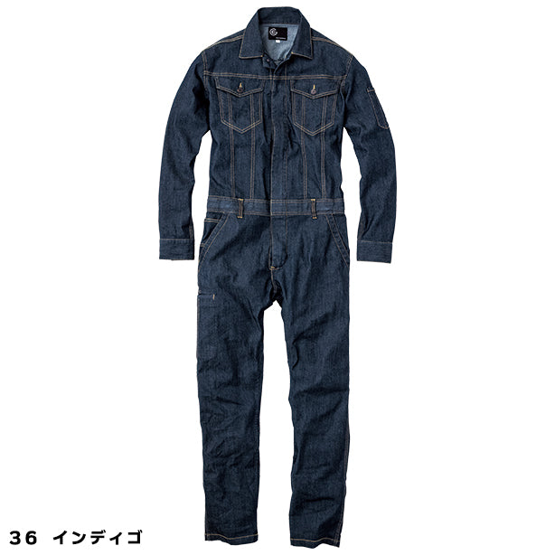 メーカー:GRACEENGINEER'S 品名&品番:GRACE ENGINEER'S SK-GE-340 ストレッチデニムツナギ(オプション表示用)  カラー:インディゴ