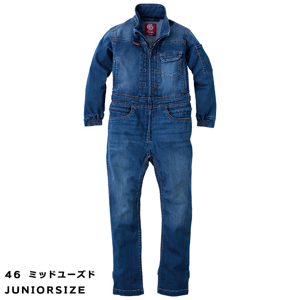 メーカー:GRACEENGINEER'S 品名&品番:GRACE ENGINEER'S SK-GE-650 デアリーウーマンツナギ(キッズサイズあり）(オプション表示用)  カラー:ミッドユーズド（子供サイズ）