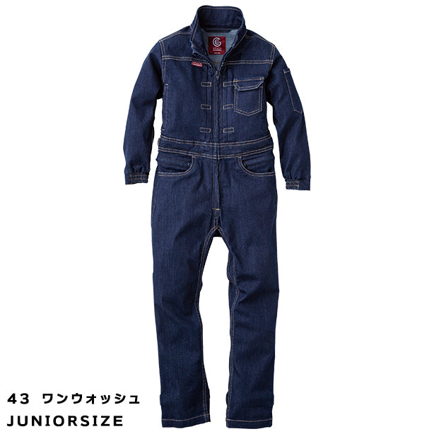 メーカー:GRACEENGINEER'S 品名&品番:GRACE ENGINEER'S SK-GE-650 デアリーウーマンツナギ(キッズサイズあり）(一覧表示用)  カラー:ワンウォッシュ（子供サイズ）