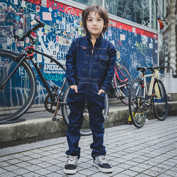 メーカー:GRACEENGINEER'S 品名&品番:GRACE ENGINEER'S SK-GE-650 デアリーウーマンツナギ(キッズサイズあり） 着用イメージ子供